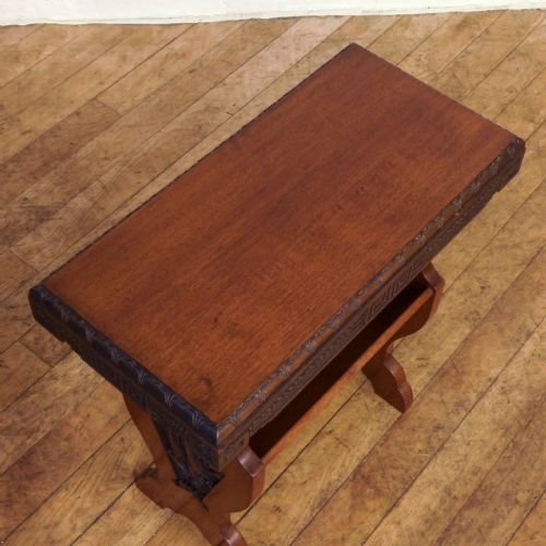 EDWARDIAN MAHOGANY BOOK RACKTABLE - ADDITIONAL PHOTO 8