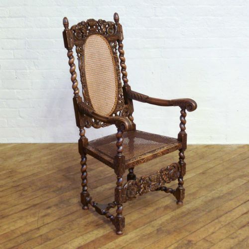 victorian carolean style armchair - CATEGORY: ANTIQUE CHAIRS - DATED VICTORIAN