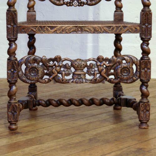 VICTORIAN CAROLEAN STYLE ARMCHAIR - ADDITIONAL PHOTO 5