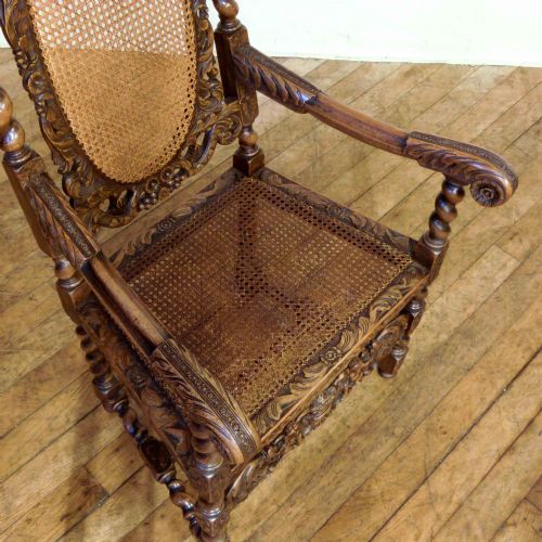 VICTORIAN CAROLEAN STYLE ARMCHAIR - ADDITIONAL PHOTO 8