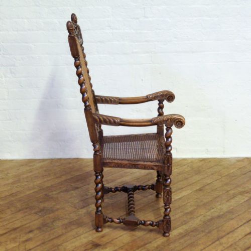 VICTORIAN CAROLEAN STYLE ARMCHAIR - ADDITIONAL PHOTO 9