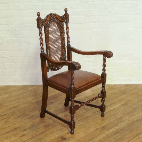 SET OF SIX OAK JACOBEAN STYLE CHAIRS - ADDITIONAL PHOTO 1