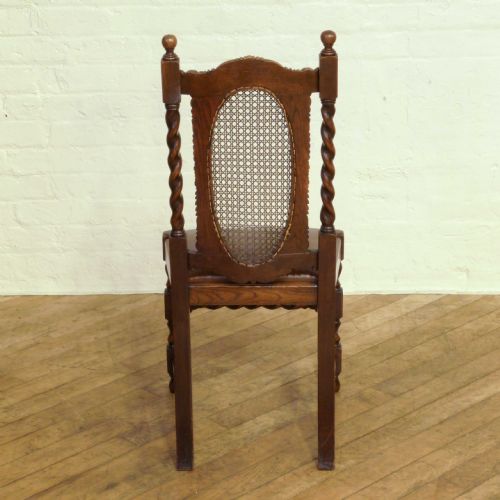 SET OF SIX OAK JACOBEAN STYLE CHAIRS - ADDITIONAL PHOTO 2
