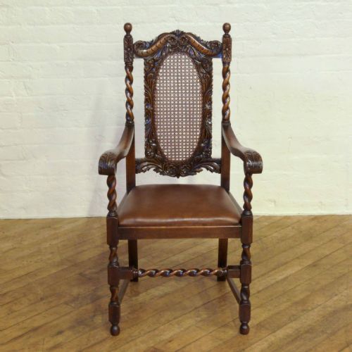 SET OF SIX OAK JACOBEAN STYLE CHAIRS - ADDITIONAL PHOTO 3