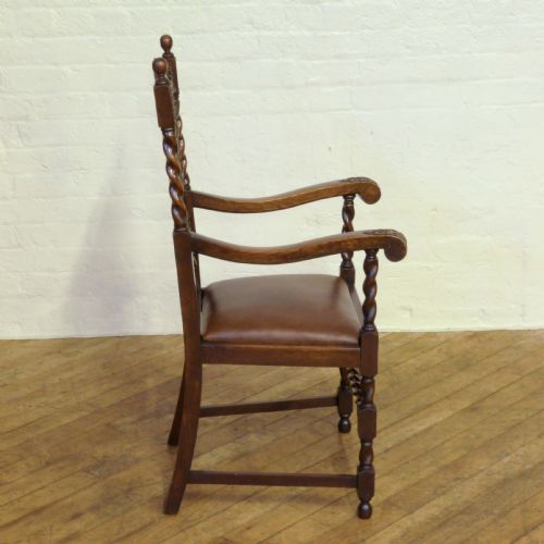 SET OF SIX OAK JACOBEAN STYLE CHAIRS - ADDITIONAL PHOTO 4