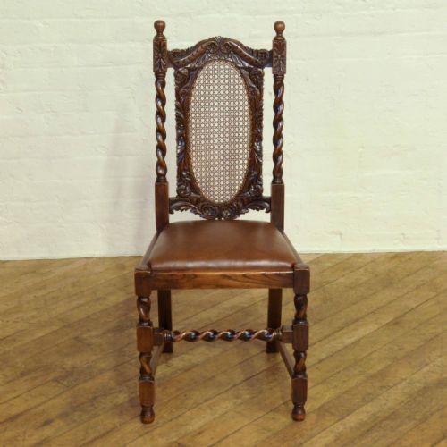 SET OF SIX OAK JACOBEAN STYLE CHAIRS - ADDITIONAL PHOTO 6