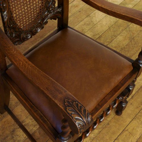 SET OF SIX OAK JACOBEAN STYLE CHAIRS - ADDITIONAL PHOTO 8