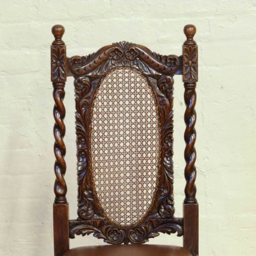 SET OF SIX OAK JACOBEAN STYLE CHAIRS - ADDITIONAL PHOTO 12