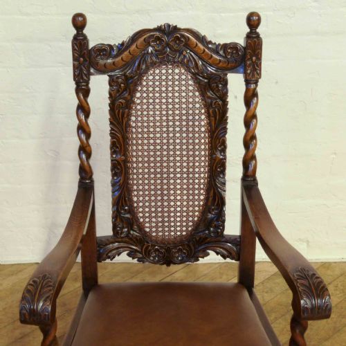 SET OF SIX OAK JACOBEAN STYLE CHAIRS - ADDITIONAL PHOTO 13