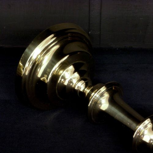 EARLY VICTORIAN BRASS CANDLESTICKS - ADDITIONAL PHOTO 3