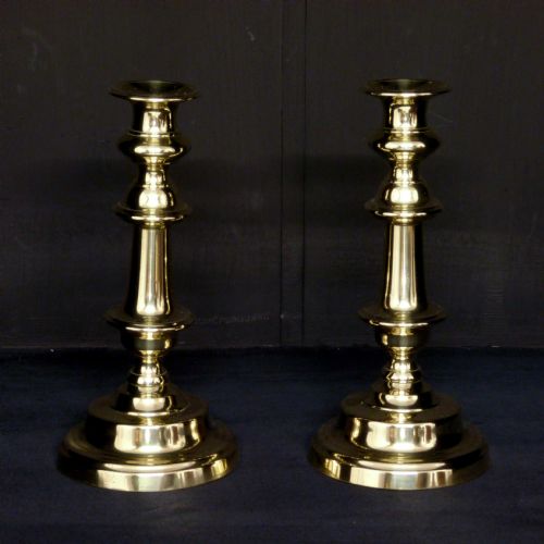 EARLY VICTORIAN BRASS CANDLESTICKS - ADDITIONAL PHOTO 7