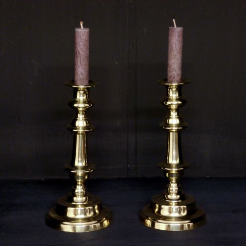 EARLY VICTORIAN BRASS CANDLESTICKS - ADDITIONAL PHOTO 8