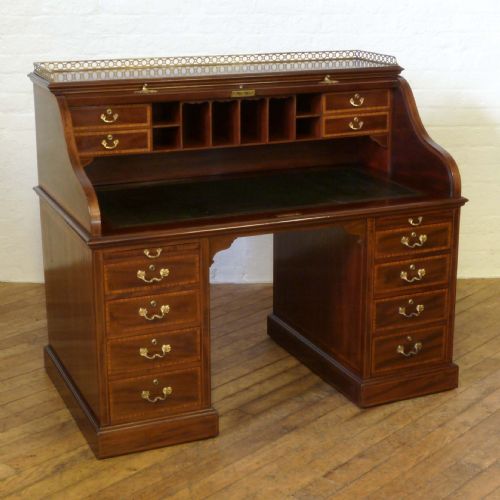 victorian mahogany roll top desk - CATEGORY: ANTIQUE DESKS - DATED VICTORIAN