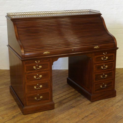 VICTORIAN MAHOGANY ROLL TOP DESK - ADDITIONAL PHOTO 1