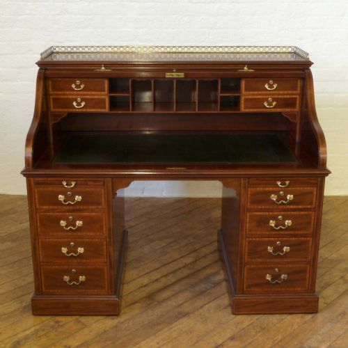 VICTORIAN MAHOGANY ROLL TOP DESK - ADDITIONAL PHOTO 6