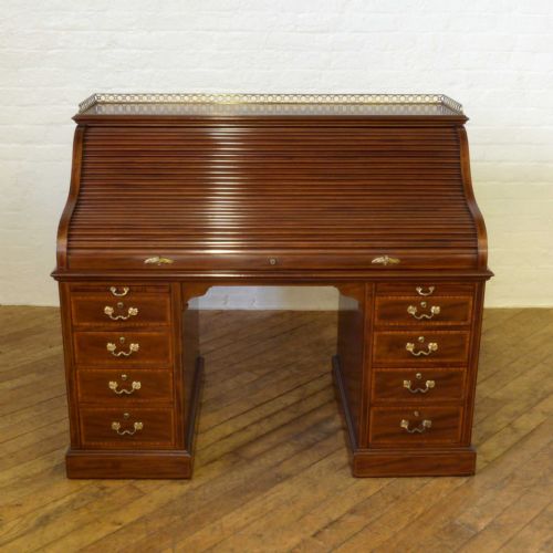 VICTORIAN MAHOGANY ROLL TOP DESK - ADDITIONAL PHOTO 7