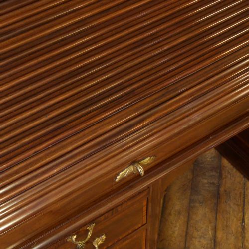 VICTORIAN MAHOGANY ROLL TOP DESK - ADDITIONAL PHOTO 8