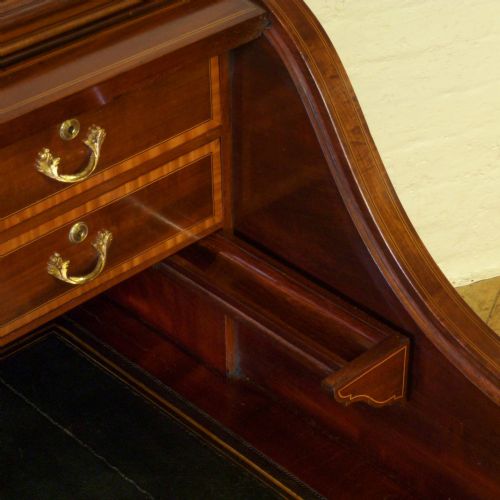 VICTORIAN MAHOGANY ROLL TOP DESK - ADDITIONAL PHOTO 14
