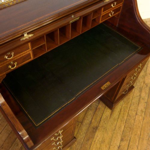 VICTORIAN MAHOGANY ROLL TOP DESK - ADDITIONAL PHOTO 5