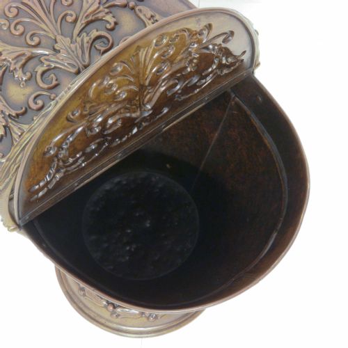 VICTORIAN BRASS COAL HELMET - ADDITIONAL PHOTO 3