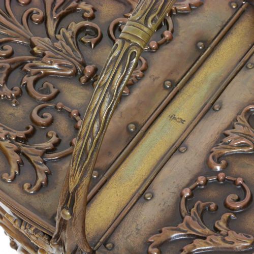 VICTORIAN BRASS COAL HELMET - ADDITIONAL PHOTO 6