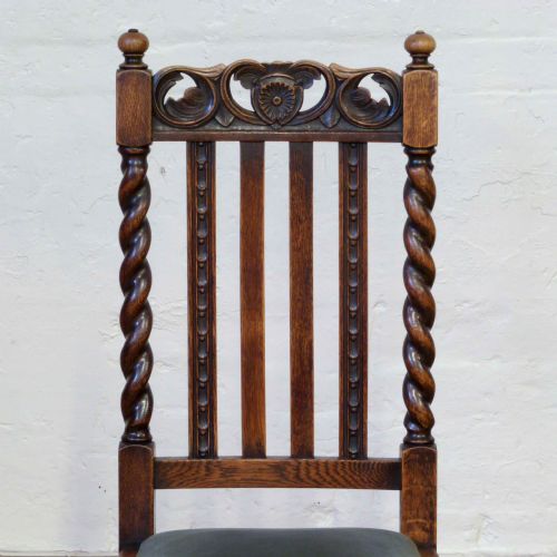 SET OF SIX OAK JACOBEAN STYLE CHAIRS - ADDITIONAL PHOTO 2