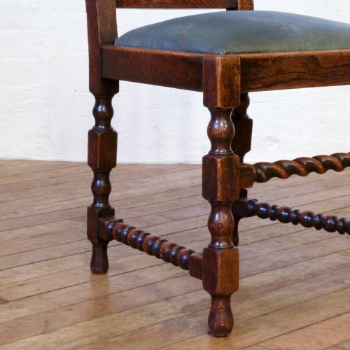 SET OF SIX OAK JACOBEAN STYLE CHAIRS - ADDITIONAL PHOTO 5