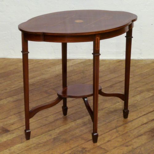 edwardian mahogany inlaid occasional table - CATEGORY: ANTIQUE TABLES - DATED EDWARDIAN
