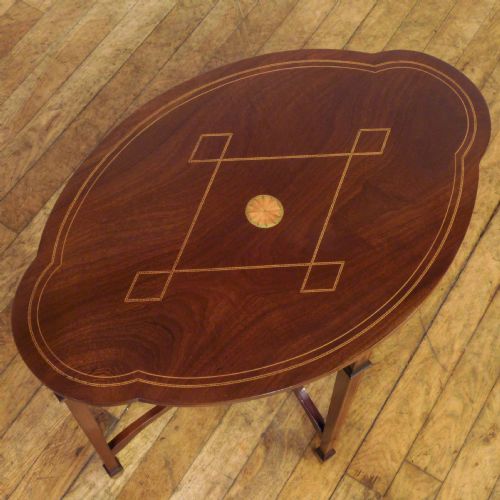 EDWARDIAN MAHOGANY INLAID OCCASIONAL TABLE - ADDITIONAL PHOTO 2