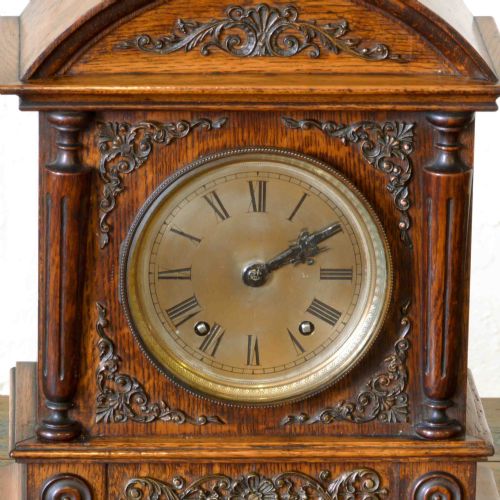 VICTORIAN OAK MANTEL CLOCK - ADDITIONAL PHOTO 8