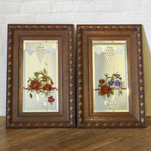 pair of victorian oak mirrors - CATEGORY: ANTIQUE MIRRORS - DATED VICTORIAN