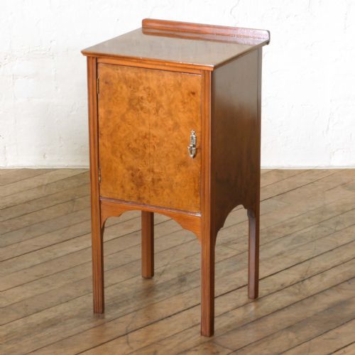 PAIR OF WALNUT BEDSIDE CABINETS - ADDITIONAL PHOTO 1