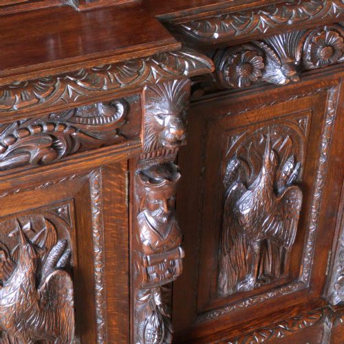 VICTORIAN OAK BREAKFRONT BOOKCASE - ADDITIONAL PHOTO 7