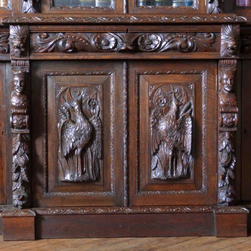 VICTORIAN OAK BREAKFRONT BOOKCASE - ADDITIONAL PHOTO 8