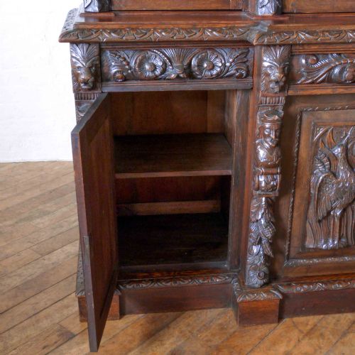 VICTORIAN OAK BREAKFRONT BOOKCASE - ADDITIONAL PHOTO 10