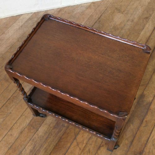 OAK TWO TIER TEA TROLLEY - ADDITIONAL PHOTO 1