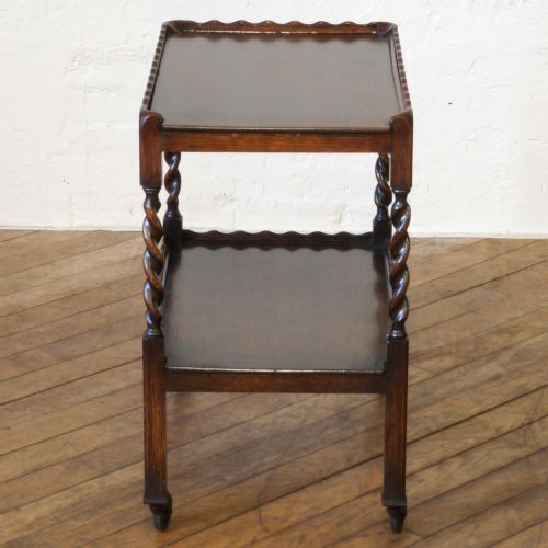 OAK TWO TIER TEA TROLLEY - ADDITIONAL PHOTO 4
