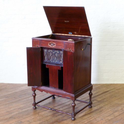 ART DECO MAHOGANY WINDUP GRAMOPHONE - ADDITIONAL PHOTO 4