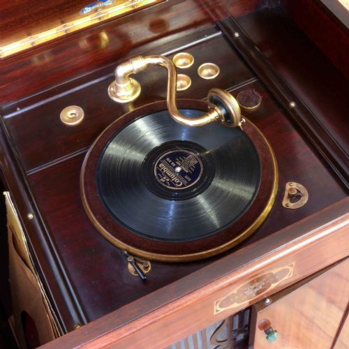 ART DECO MAHOGANY WINDUP GRAMOPHONE - ADDITIONAL PHOTO 7