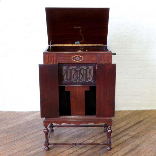 ART DECO MAHOGANY WINDUP GRAMOPHONE - ADDITIONAL PHOTO 9
