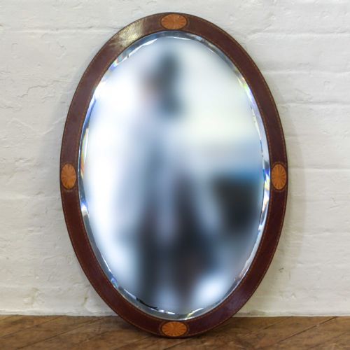 edwardian mahogany wall mirror - CATEGORY: ANTIQUE MIRRORS - DATED EDWARDIAN