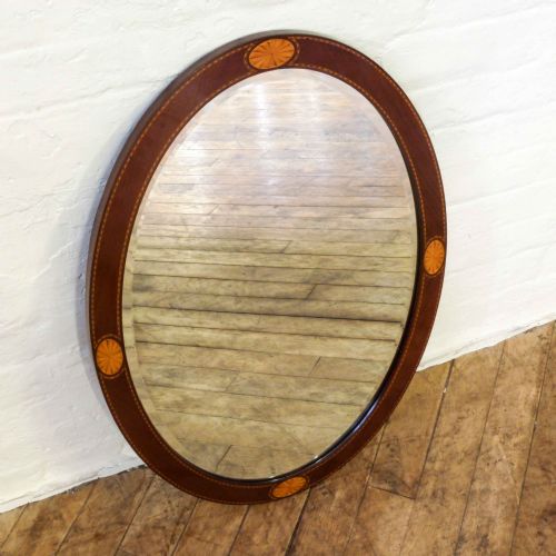 EDWARDIAN MAHOGANY WALL MIRROR - ADDITIONAL PHOTO 2