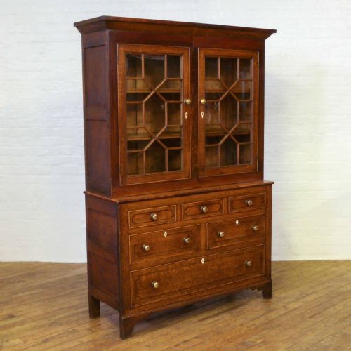 welsh oak and mahogany cupboard - CATEGORY: ANTIQUE CUPBOARDS - DATED 1800