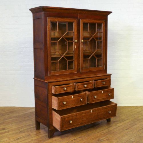 WELSH OAK AND MAHOGANY CUPBOARD - ADDITIONAL PHOTO 1