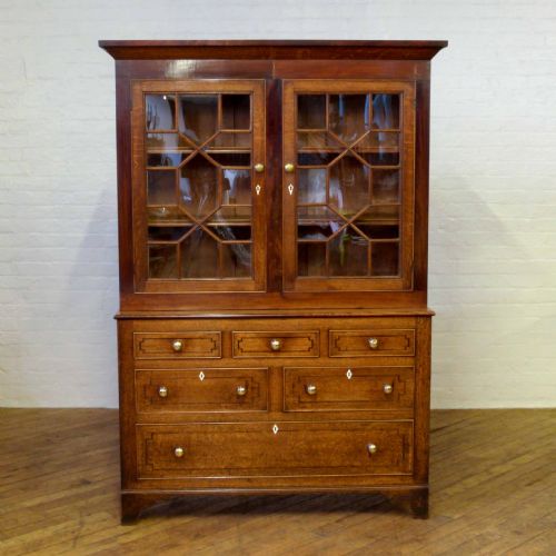 WELSH OAK AND MAHOGANY CUPBOARD - ADDITIONAL PHOTO 2