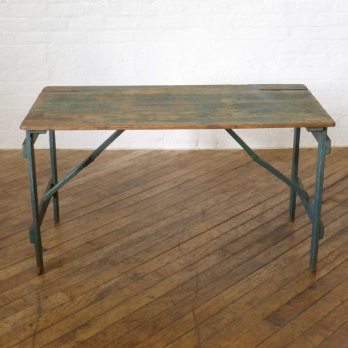 VICTORIAN PAINTED PINE TRESTLE TABLE - ADDITIONAL PHOTO 1