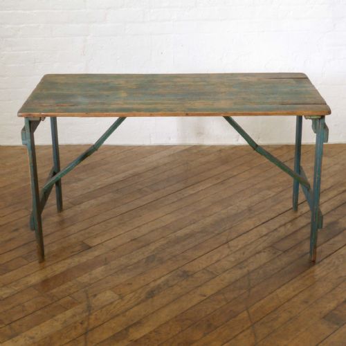 VICTORIAN PAINTED PINE TRESTLE TABLE - ADDITIONAL PHOTO 3