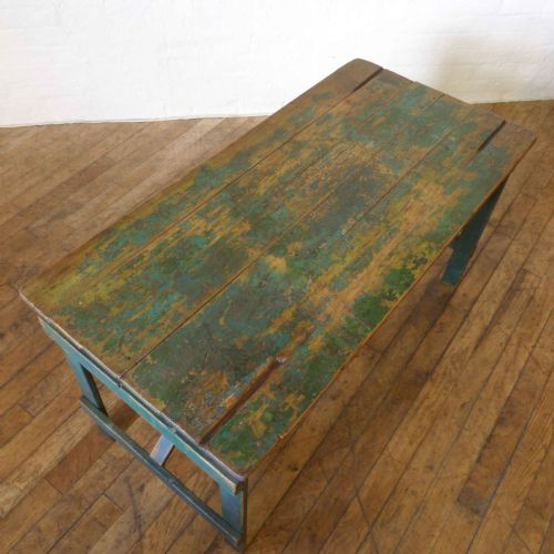 VICTORIAN PAINTED PINE TRESTLE TABLE - ADDITIONAL PHOTO 5