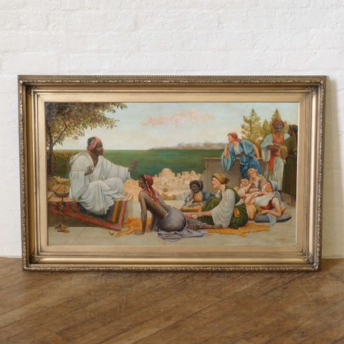 large oil painting by w humphrey - CATEGORY: ANTIQUE ART - DATED 1920