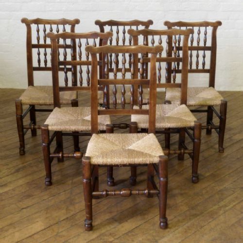 set of six lancashire spindleback chairs - CATEGORY: ANTIQUE CHAIRS - DATED 1800